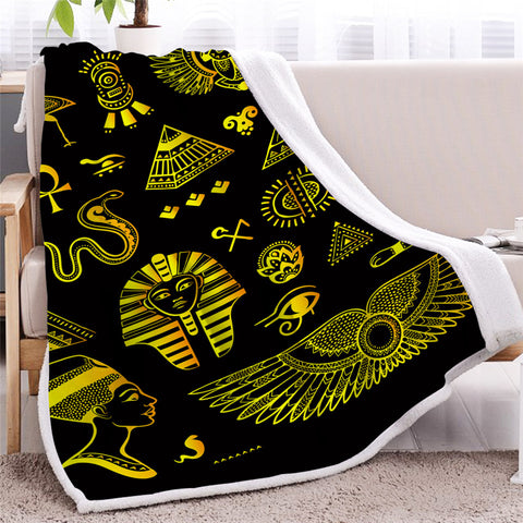 Image of Ancient Egyptian Sherpa Fleece Blanket