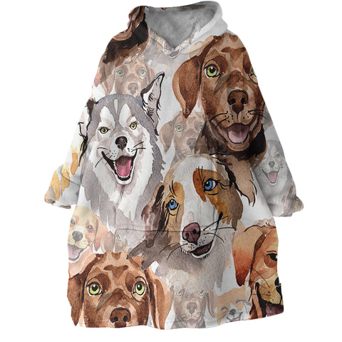 Image of Puppies SWLF1654 Hoodie Wearable Blanket