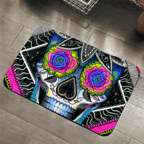 Image of Gaudy Skull Door Mat