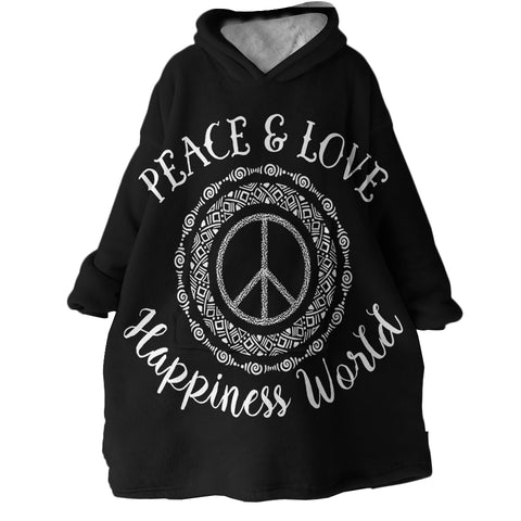 Image of Peace & Love Sign SWLF0502 Hoodie Wearable Blanket