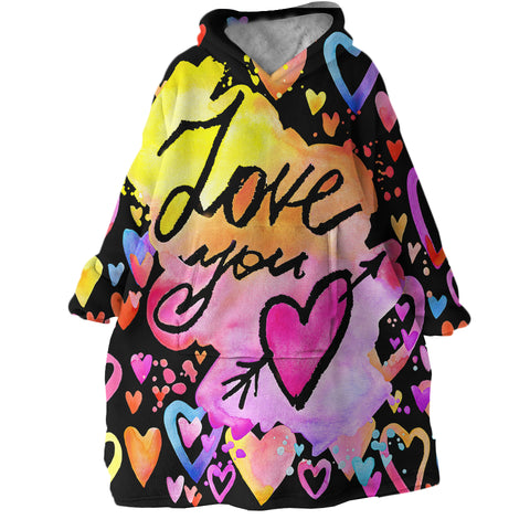 Image of Love You SWLF1378 Hoodie Wearable Blanket