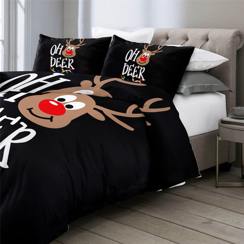 Image of Oh Deer Black Bedding Set - Beddingify