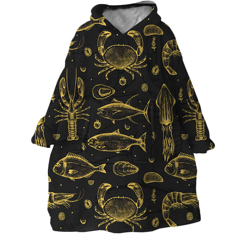 Image of Seafood SWLF0646 Hoodie Wearable Blanket