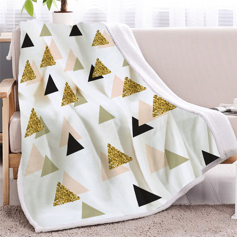 Image of Triangles Sherpa Fleece Blanket - Beddingify