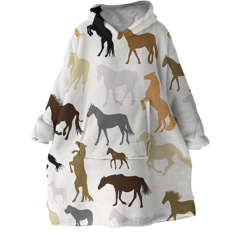 Image of Horse Shapes SWLF1560 Hoodie Wearable Blanket