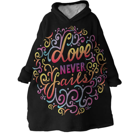 Image of Love Never Fails SWLF2486 Hoodie Wearable Blanket