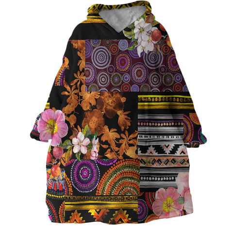 Image of Mixed Patterns SWLF2322 Hoodie Wearable Blanket