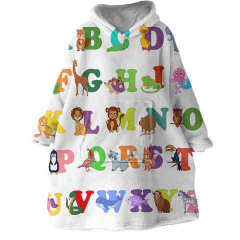 Image of Animal Alphabet SWLF1712 Hoodie Wearable Blanket