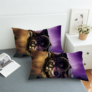 3D Contrast Wolf Pillowcase