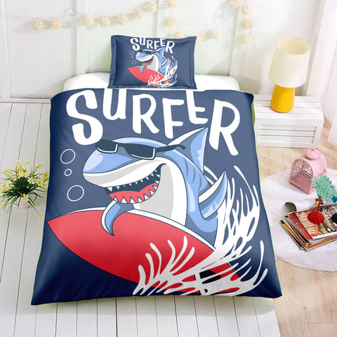 Image of Surfing Shark Bedding Set - Beddingify