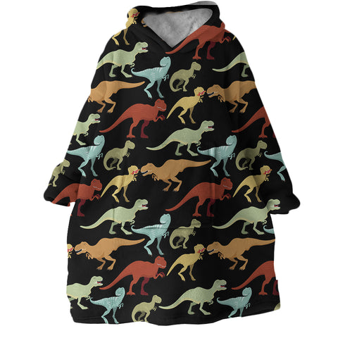 Image of Dino Themed SWLF0676 Hoodie Wearable Blanket