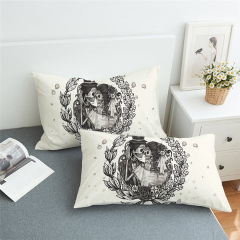 Image of Skeletal Wedding Pillowcase