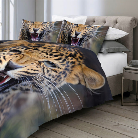 Image of 3D Cheetah Mugshot Bedding Set - Beddingify