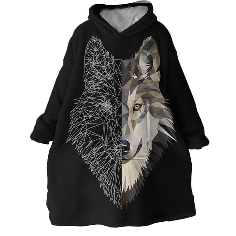 Image of Geometric Wolf SWLF0068 Hoodie Wearable Blanket