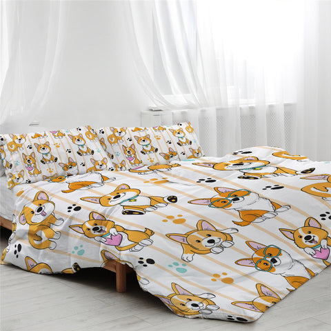 Image of Cartooned Shiba Bedding Set - Beddingify