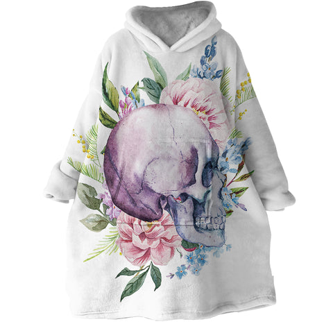 Image of Floral Skull SWLF0017 Hoodie Wearable Blanket