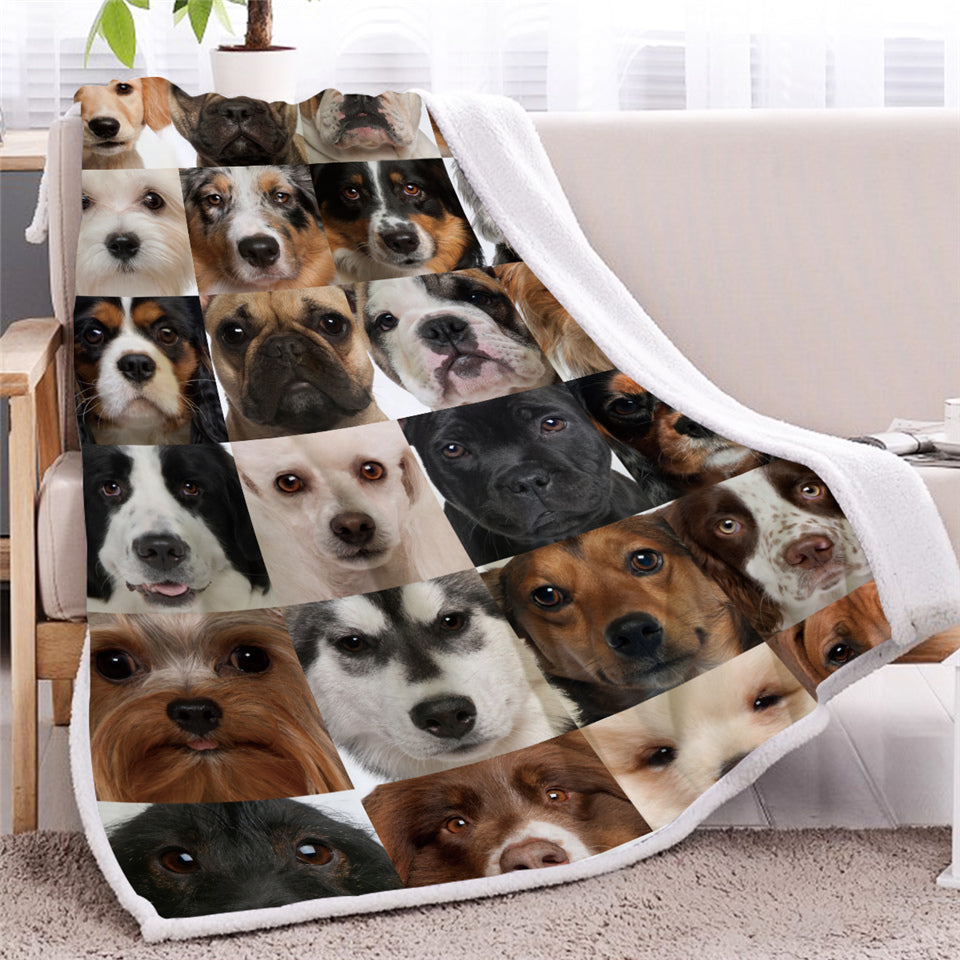 All Type Of Dog Sherpa Fleece Blanket - Beddingify