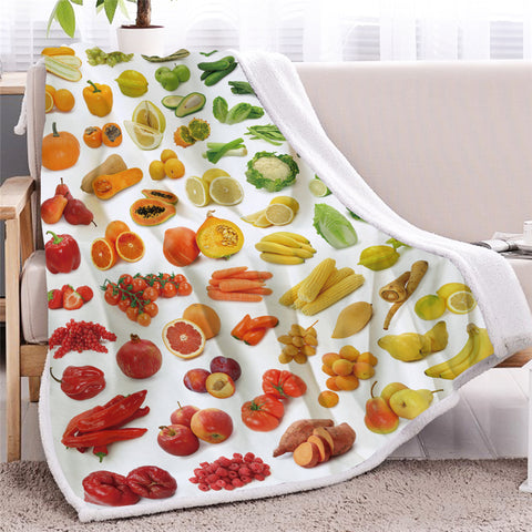 Image of Fruits Sherpa Fleece Blanket - Beddingify