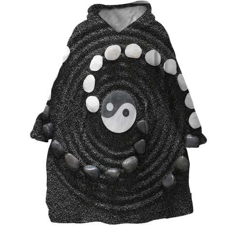 Image of Yin Yang Pebbles SWLF1538 Hoodie Wearable Blanket