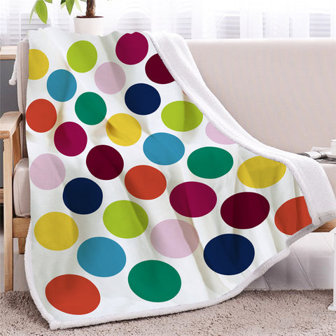 Image of Colorful Dots Sherpa Fleece Blanket - Beddingify