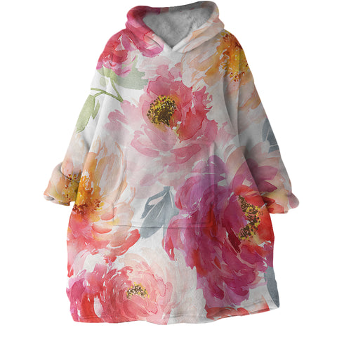 Image of Painted Flowers SWLF3022 Hoodie Wearable Blanket