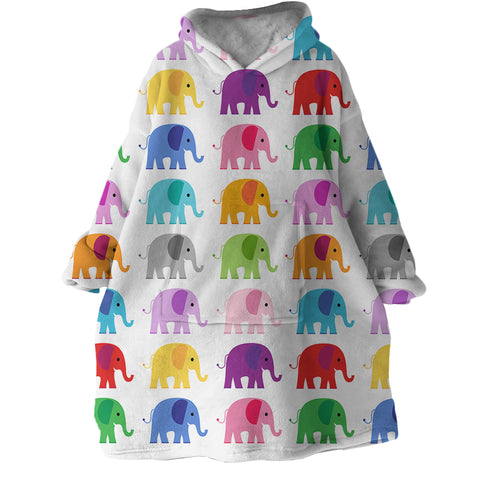 Image of Elephants SWLF2061 Hoodie Wearable Blanket