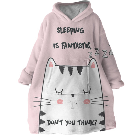 Image of Snoozing Cat SWLF0062 Hoodie Wearable Blanket