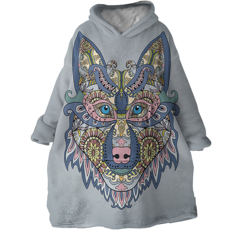 Image of Wolf Face SWLF0025 Hoodie Wearable Blanket