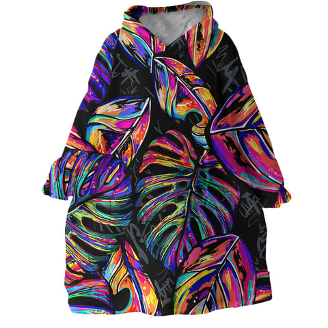 Image of Tropical Leaves SWLF0504 Hoodie Wearable Blanket