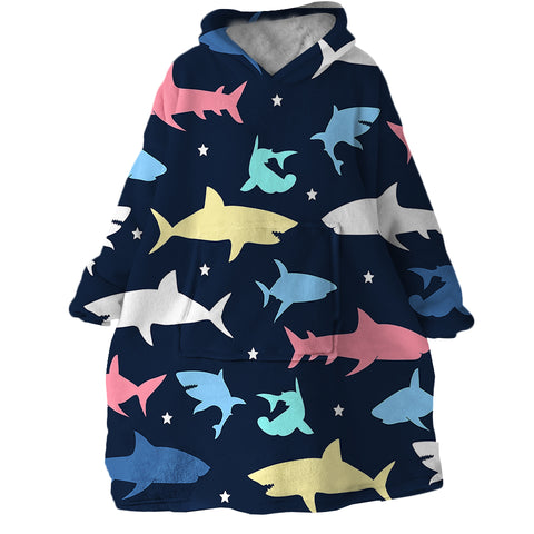 Image of Shark Shadows SWLF0102 Hoodie Wearable Blanket