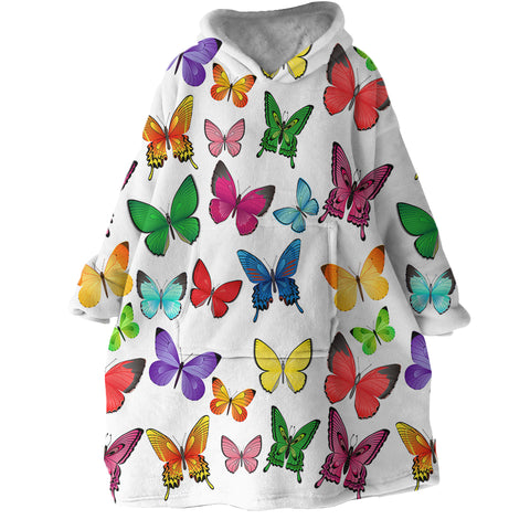 Image of Butterflies SWLF1898 Hoodie Wearable Blanket