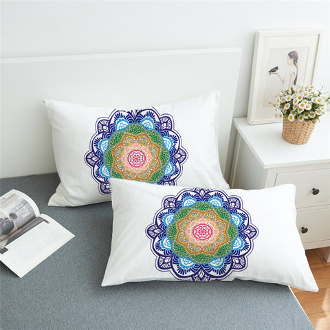 Image of Mandala White Pillowcase