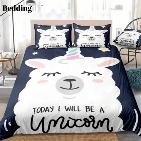 Image of llama-Unicorn Bedding Set - Beddingify
