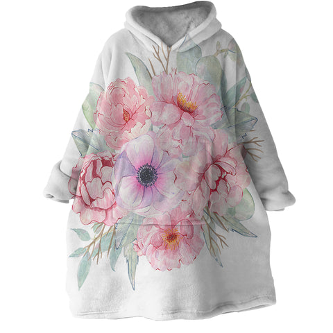 Image of Flowers SWLF2411 Hoodie Wearable Blanket