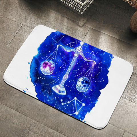 Image of Blue Libra Constellation Door Mat