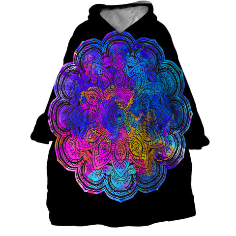 Image of Colored Mandala SWLF1540 Hoodie Wearable Blanket