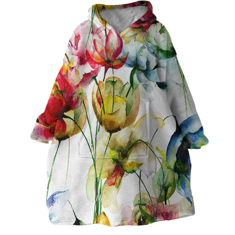 Image of Flower Paintings SWLF2234 Hoodie Wearable Blanket