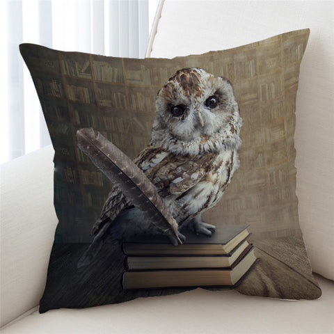 Image of 3D Librarian Owl Cushion Cover - Beddingify