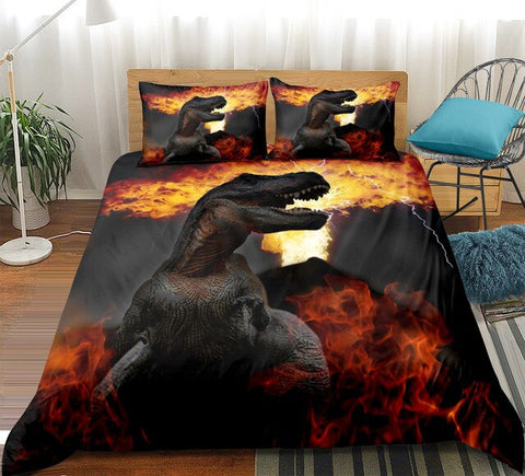 Image of Fire T-Rex Bedding Set - Beddingify