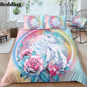 Rose and Unicorn Bedding Set - Beddingify
