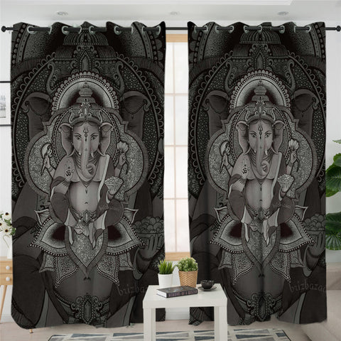 Image of Hindu God Erawan 2 Panel Curtains