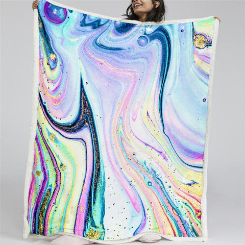 Image of Pastel Tie Dye Sherpa Fleece Blanket - Beddingify