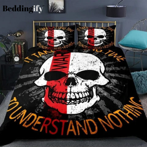 Image of Gothic White Skull Bedding Set - Beddingify
