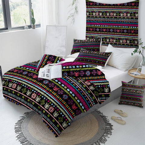 Image of Fringe Decoration Black Bedding Set - Beddingify