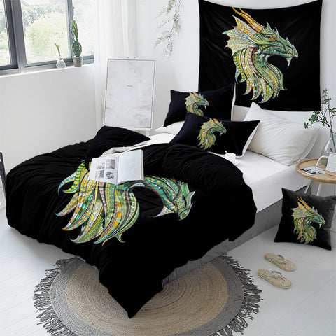 Image of Wyvern Black Bedding Set - Beddingify