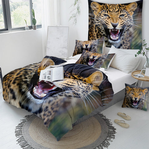Image of 3D Cheetah Mugshot Bedding Set - Beddingify