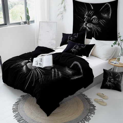 Image of 3D Cat In Awe Bedding Set - Beddingify