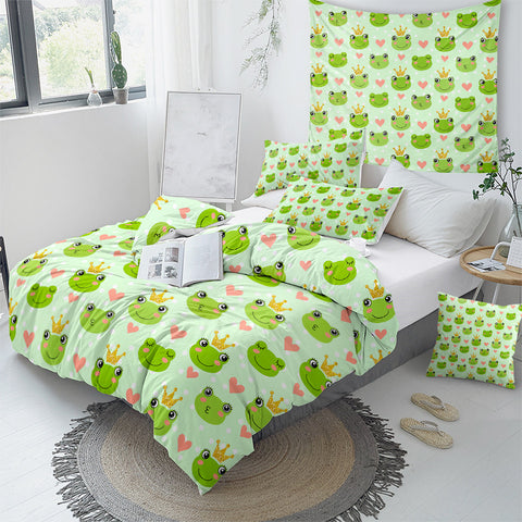 Image of Frog Patterns Bedding Set - Beddingify