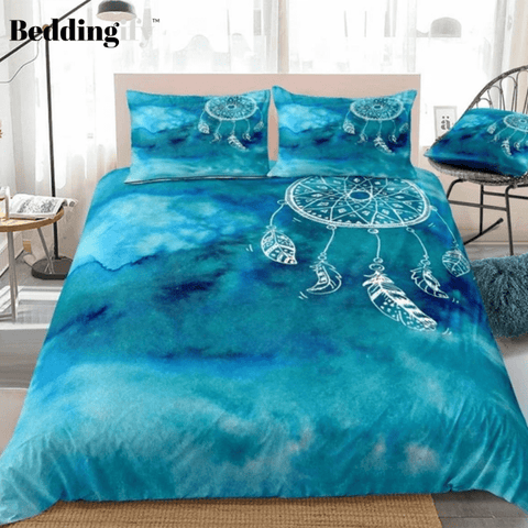 Image of Blue Dreamcatcher Bedding Set - Beddingify