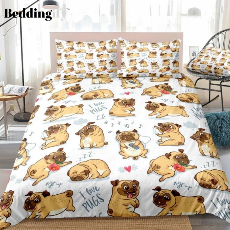 Cute Pugs Bedding Set - Beddingify